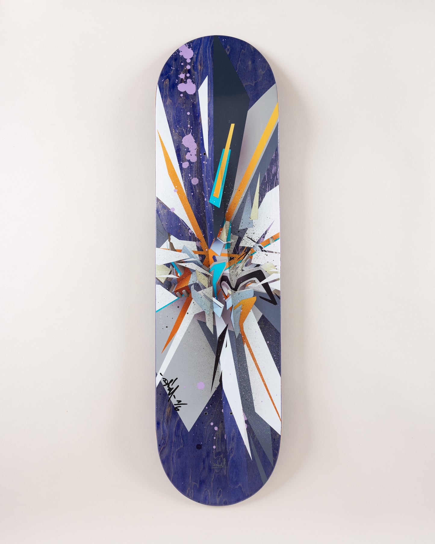 DAIM Skateboard (The purple-stripe spraypaint edition)