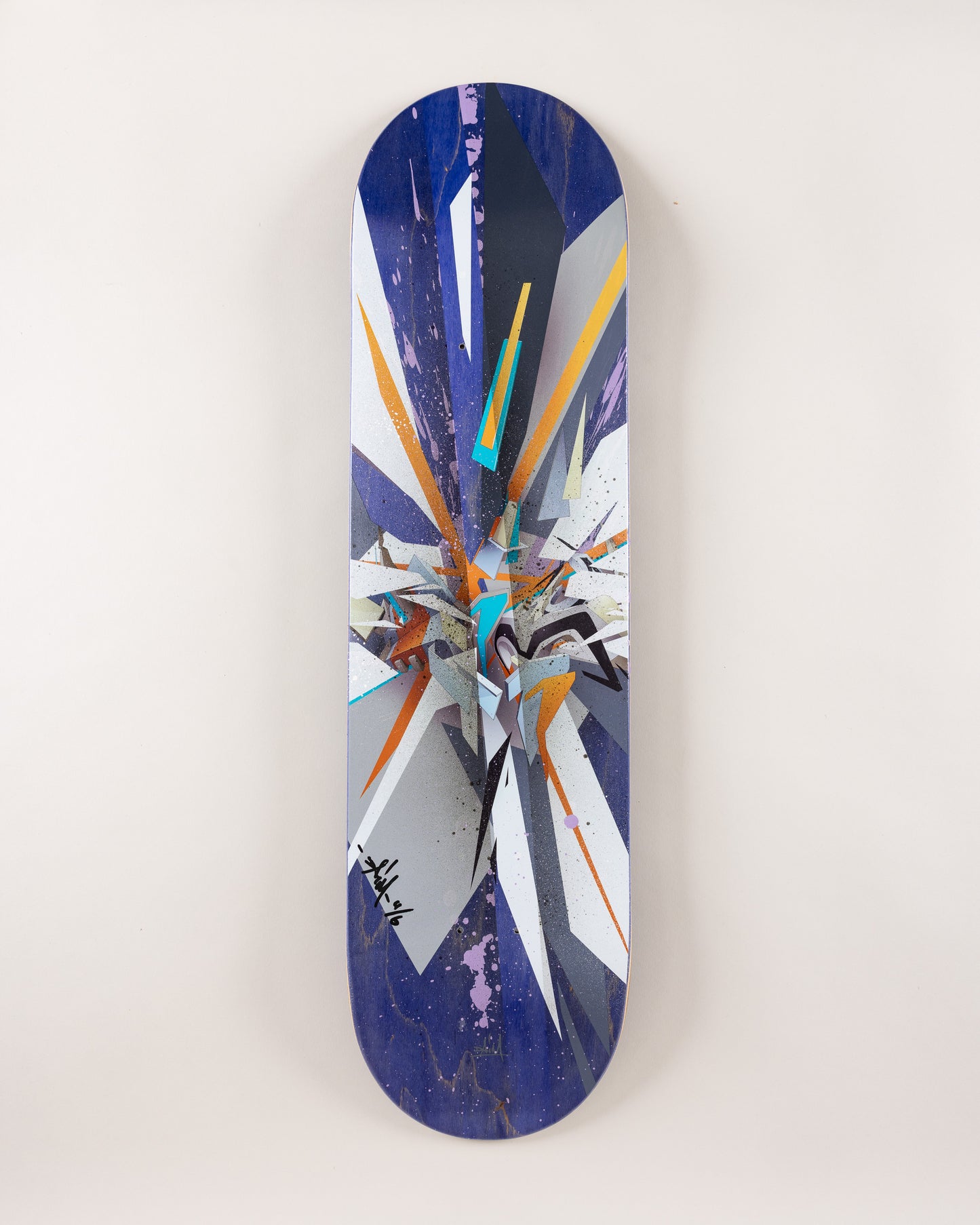 DAIM Skateboard (The purple-stripe spraypaint edition)