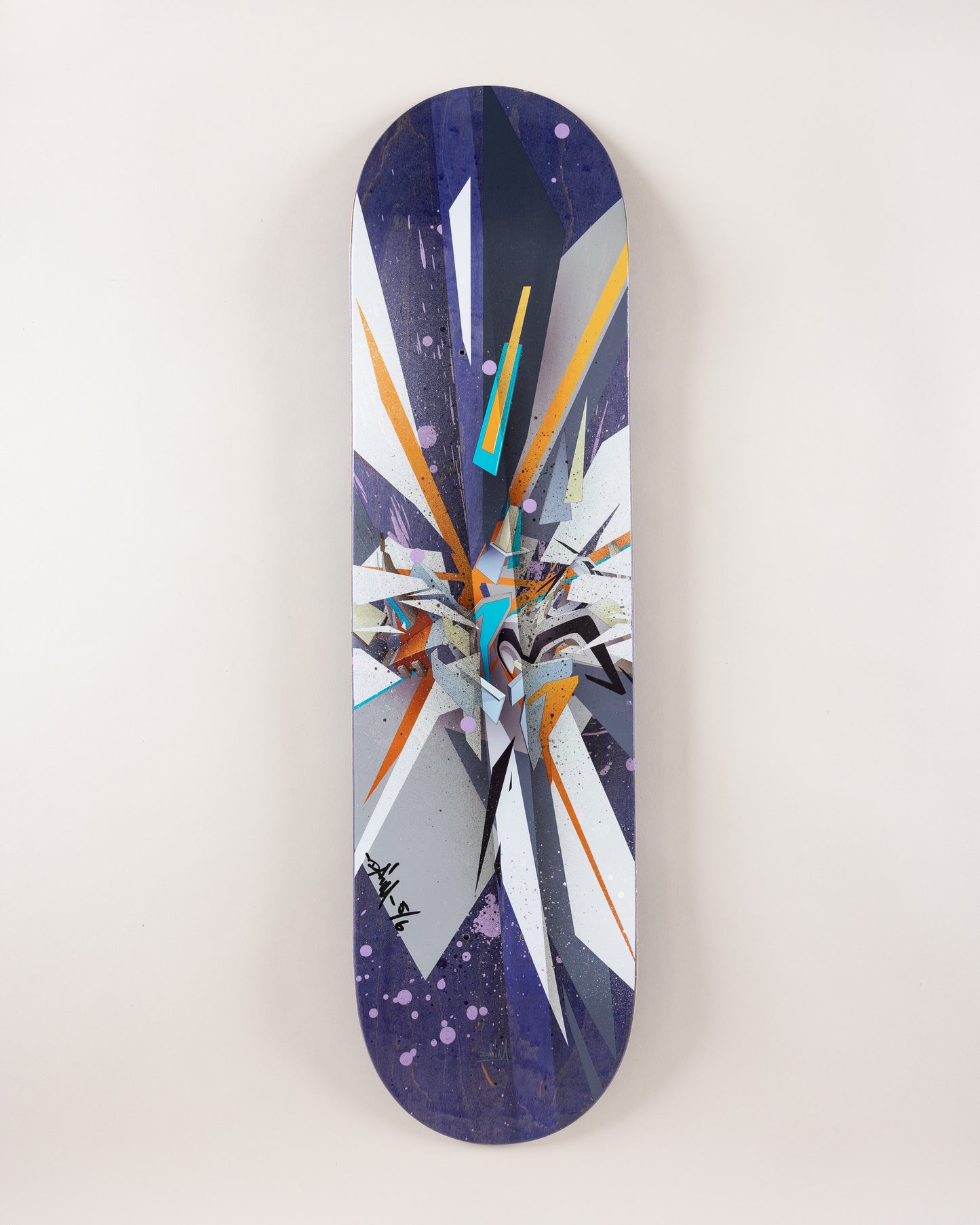 DAIM Skateboard (The purple-stripe spraypaint edition)