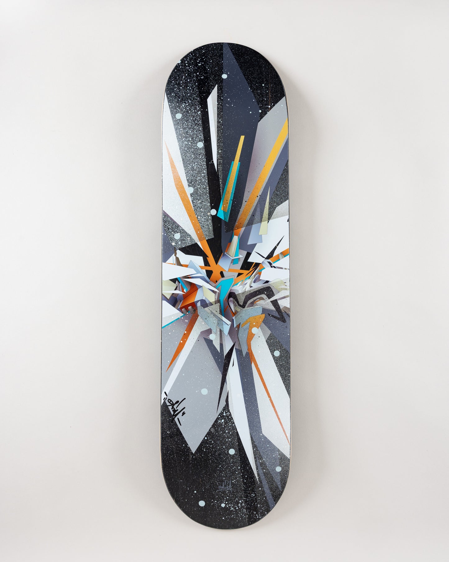 DAIM Skateboard  (The black-lightstripe spraypaint edition of 3)