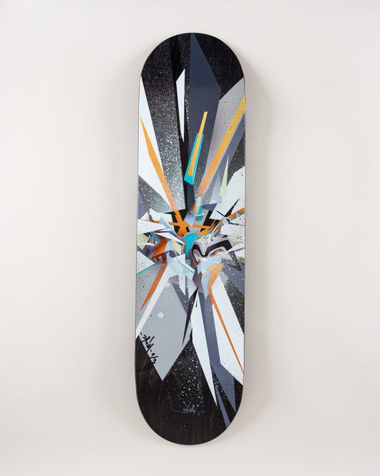 DAIM Skateboard  (The black-lightstripe spraypaint edition of 3)
