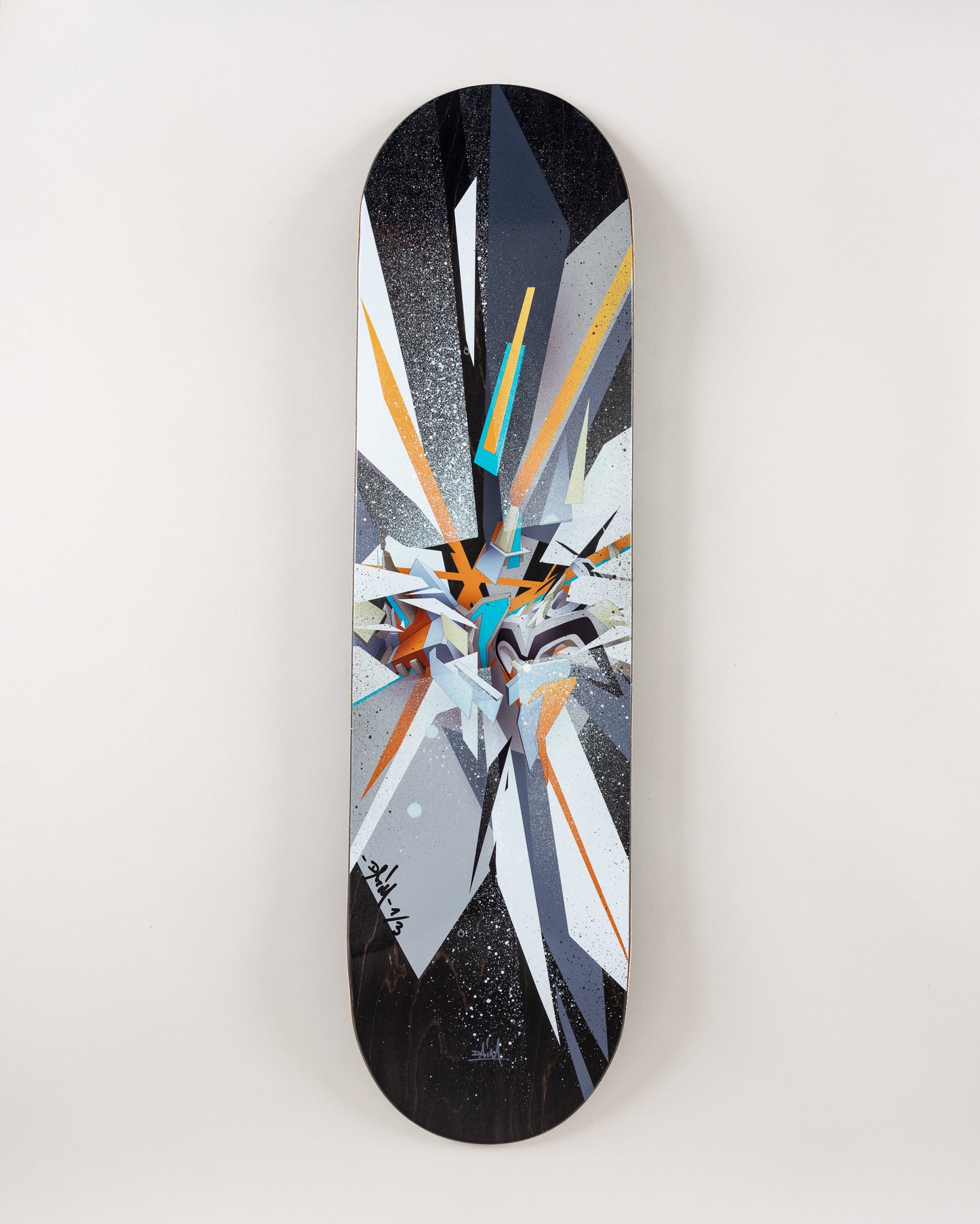 DAIM Skateboard  (The black-lightstripe spraypaint edition of 3)