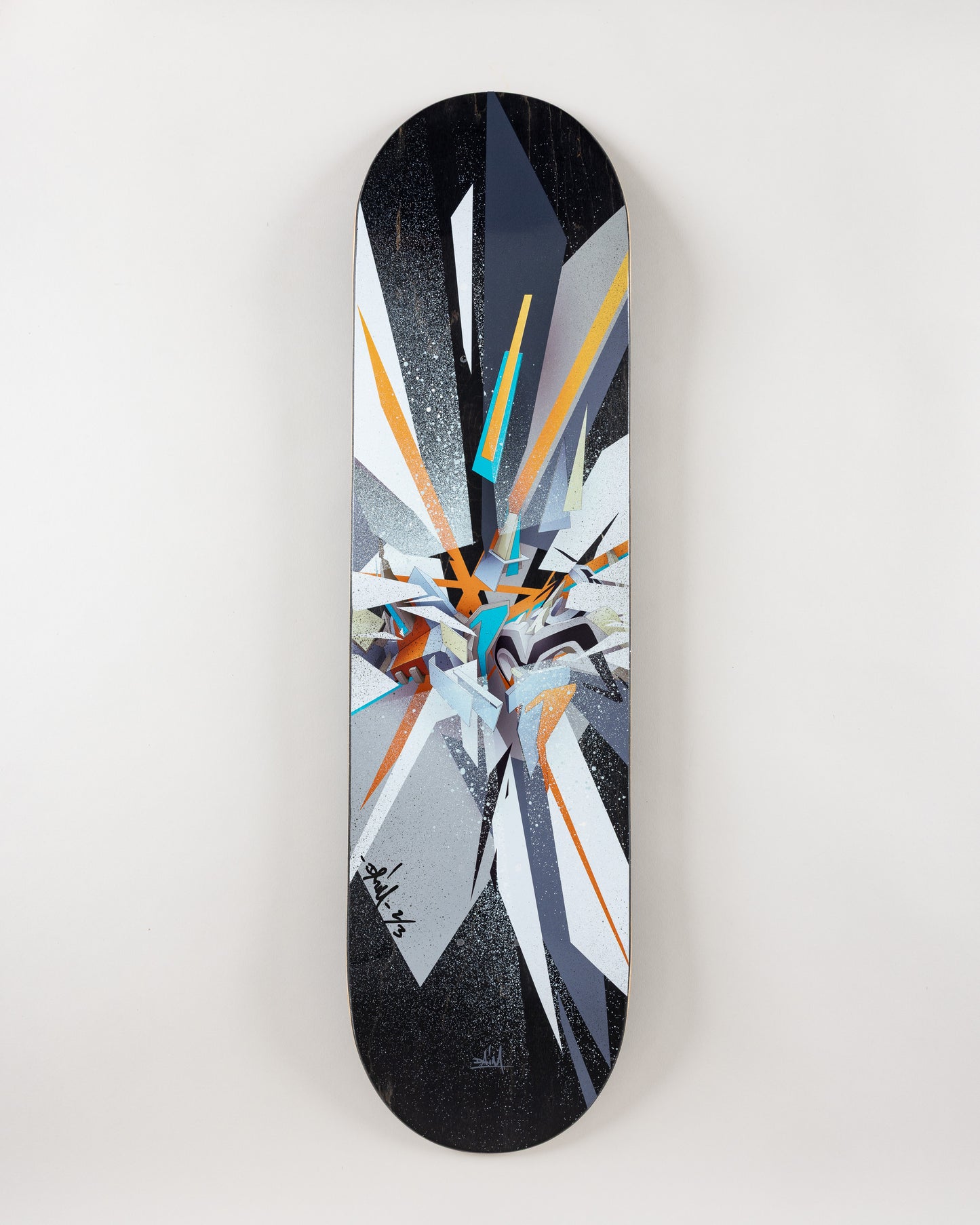 DAIM Skateboard  (The black-lightstripe spraypaint edition of 3)